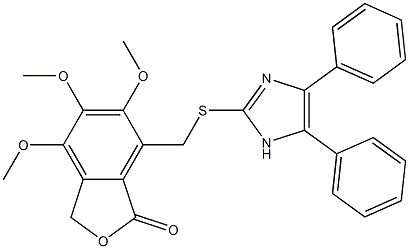 7-[(4,5-diphenyl-1H-imidazol-2-yl)sulfanylmethyl]-4,5,6-trimethoxy-3H-2-benzofuran-1-one Structure