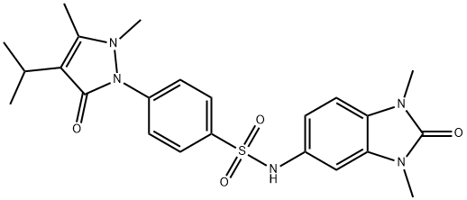 N-(1,3-dimethyl-2-oxobenzimidazol-5-yl)-4-(2,3-dimethyl-5-oxo-4-propan-2-ylpyrazol-1-yl)benzenesulfonamide Structure