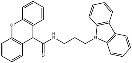 N-(3-carbazol-9-ylpropyl)-9H-xanthene-9-carboxamide Structure