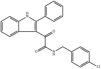 N-[(4-chlorophenyl)methyl]-2-oxo-2-(2-phenyl-1H-indol-3-yl)acetamide Structure