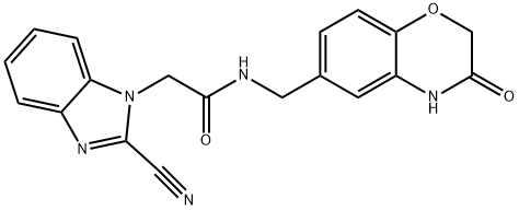 2-(2-cyanobenzimidazol-1-yl)-N-[(3-oxo-4H-1,4-benzoxazin-6-yl)methyl]acetamide Structure