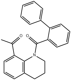 1-[1-(2-phenylbenzoyl)-3,4-dihydro-2H-quinolin-8-yl]ethanone Struktur