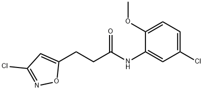 N-(5-chloro-2-methoxyphenyl)-3-(3-chloro-1,2-oxazol-5-yl)propanamide 化学構造式