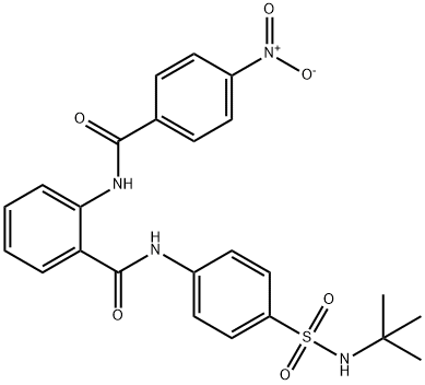 N-[4-(tert-butylsulfamoyl)phenyl]-2-[(4-nitrobenzoyl)amino]benzamide 化学構造式