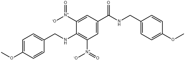 N-[(4-methoxyphenyl)methyl]-4-[(4-methoxyphenyl)methylamino]-3,5-dinitrobenzamide,931374-87-7,结构式