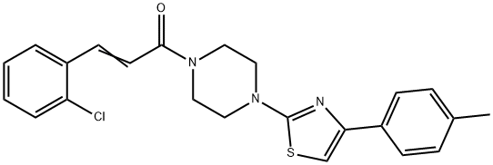 (E)-3-(2-chlorophenyl)-1-[4-[4-(4-methylphenyl)-1,3-thiazol-2-yl]piperazin-1-yl]prop-2-en-1-one Structure