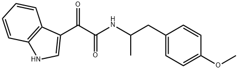 2-(1H-indol-3-yl)-N-[1-(4-methoxyphenyl)propan-2-yl]-2-oxoacetamide 结构式