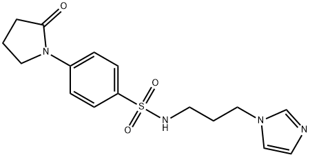 N-(3-imidazol-1-ylpropyl)-4-(2-oxopyrrolidin-1-yl)benzenesulfonamide 化学構造式