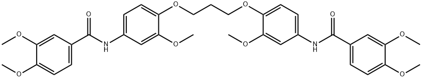 N-[4-[3-[4-[(3,4-dimethoxybenzoyl)amino]-2-methoxyphenoxy]propoxy]-3-methoxyphenyl]-3,4-dimethoxybenzamide 结构式