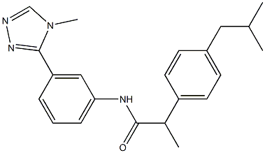 2-[4-(2-methylpropyl)phenyl]-N-[3-(4-methyl-1,2,4-triazol-3-yl)phenyl]propanamide Structure