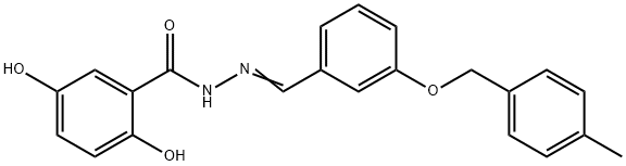 2,5-dihydroxy-N-[(E)-[3-[(4-methylphenyl)methoxy]phenyl]methylideneamino]benzamide,932781-09-4,结构式