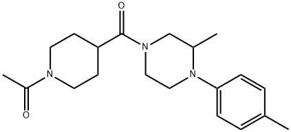 1-[4-[3-methyl-4-(4-methylphenyl)piperazine-1-carbonyl]piperidin-1-yl]ethanone Structure