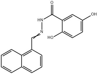 2,5-dihydroxy-N-[(E)-naphthalen-1-ylmethylideneamino]benzamide 化学構造式
