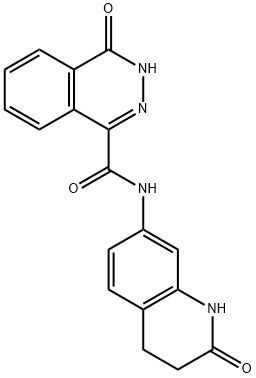 4-oxo-N-(2-oxo-3,4-dihydro-1H-quinolin-7-yl)-3H-phthalazine-1-carboxamide 化学構造式