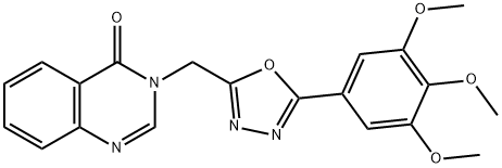 3-[[5-(3,4,5-trimethoxyphenyl)-1,3,4-oxadiazol-2-yl]methyl]quinazolin-4-one 结构式