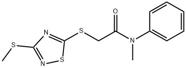 N-methyl-2-[(3-methylsulfanyl-1,2,4-thiadiazol-5-yl)sulfanyl]-N-phenylacetamide Structure