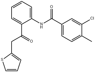 3-chloro-4-methyl-N-[2-(2-thiophen-2-ylacetyl)phenyl]benzamide Structure