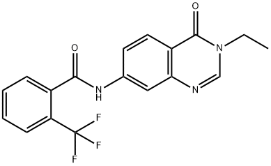 N-(3-ethyl-4-oxoquinazolin-7-yl)-2-(trifluoromethyl)benzamide,945145-80-2,结构式