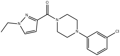 [4-(3-chlorophenyl)piperazin-1-yl]-(1-ethylpyrazol-3-yl)methanone Structure