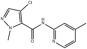 4-chloro-2-methyl-N-(4-methylpyridin-2-yl)pyrazole-3-carboxamide Struktur