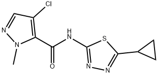 4-chloro-N-(5-cyclopropyl-1,3,4-thiadiazol-2-yl)-2-methylpyrazole-3-carboxamide Struktur
