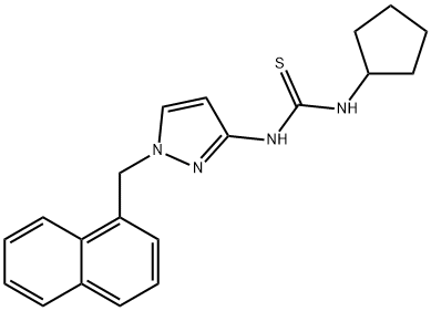 1-cyclopentyl-3-[1-(naphthalen-1-ylmethyl)pyrazol-3-yl]thiourea Structure
