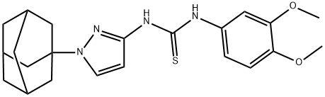 1-[1-(1-adamantyl)pyrazol-3-yl]-3-(3,4-dimethoxyphenyl)thiourea 化学構造式