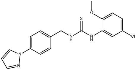 1-(5-chloro-2-methoxyphenyl)-3-[(4-pyrazol-1-ylphenyl)methyl]thiourea Structure