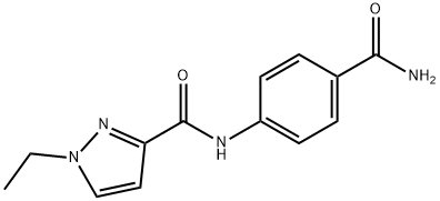 N-(4-carbamoylphenyl)-1-ethylpyrazole-3-carboxamide,957487-46-6,结构式