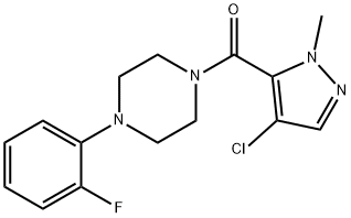 (4-chloro-2-methylpyrazol-3-yl)-[4-(2-fluorophenyl)piperazin-1-yl]methanone Structure