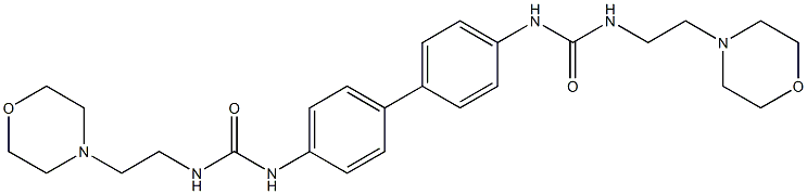 1-(2-morpholin-4-ylethyl)-3-[4-[4-(2-morpholin-4-ylethylcarbamoylamino)phenyl]phenyl]urea 化学構造式
