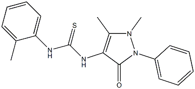 1-(1,5-dimethyl-3-oxo-2-phenylpyrazol-4-yl)-3-(2-methylphenyl)thiourea Struktur