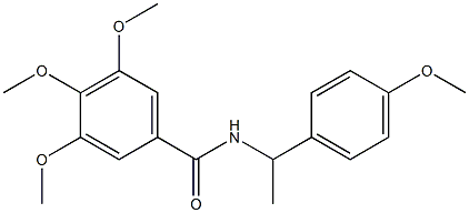 3,4,5-trimethoxy-N-[1-(4-methoxyphenyl)ethyl]benzamide 化学構造式