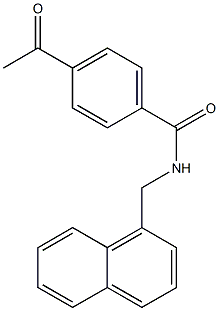 4-acetyl-N-(naphthalen-1-ylmethyl)benzamide 化学構造式