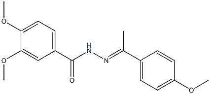 3,4-dimethoxy-N-[(E)-1-(4-methoxyphenyl)ethylideneamino]benzamide 结构式