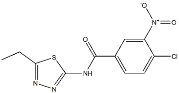 4-chloro-N-(5-ethyl-1,3,4-thiadiazol-2-yl)-3-nitrobenzamide 化学構造式