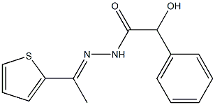 2-hydroxy-2-phenyl-N-[(E)-1-thiophen-2-ylethylideneamino]acetamide 化学構造式