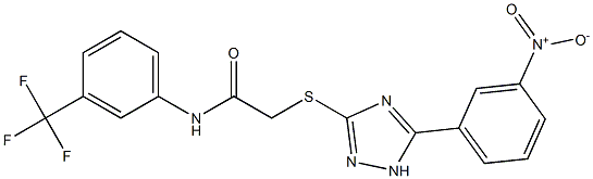 2-[[5-(3-nitrophenyl)-1H-1,2,4-triazol-3-yl]sulfanyl]-N-[3-(trifluoromethyl)phenyl]acetamide Struktur