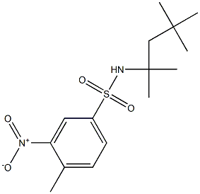 4-methyl-3-nitro-N-(2,4,4-trimethylpentan-2-yl)benzenesulfonamide 结构式