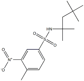 4-methyl-3-nitro-N-(2,4,4-trimethylpentan-2-yl)benzenesulfonamide,,结构式