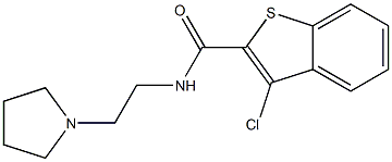 3-chloro-N-(2-pyrrolidin-1-ylethyl)-1-benzothiophene-2-carboxamide 化学構造式