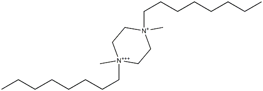 1,4-dimethyl-1,4-dioctylpiperazine-1,4-diium Struktur