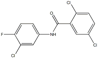 2,5-dichloro-N-(3-chloro-4-fluorophenyl)benzamide 化学構造式