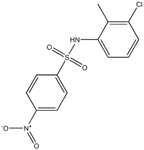 N-(3-chloro-2-methylphenyl)-4-nitrobenzenesulfonamide 化学構造式