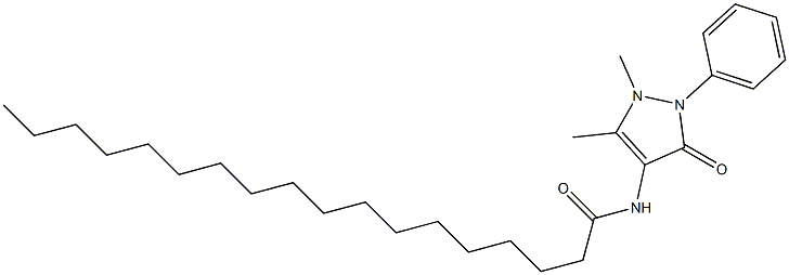 N-(1,5-dimethyl-3-oxo-2-phenylpyrazol-4-yl)octadecanamide,,结构式