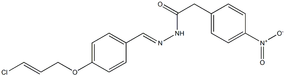 N-[(E)-[4-[(E)-3-chloroprop-2-enoxy]phenyl]methylideneamino]-2-(4-nitrophenyl)acetamide Struktur