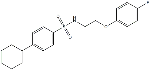4-cyclohexyl-N-[2-(4-fluorophenoxy)ethyl]benzenesulfonamide 化学構造式
