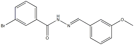 3-bromo-N-[(E)-(3-methoxyphenyl)methylideneamino]benzamide,,结构式