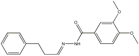 3,4-dimethoxy-N-[(E)-3-phenylpropylideneamino]benzamide Structure