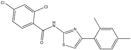 2,4-dichloro-N-[4-(2,4-dimethylphenyl)-1,3-thiazol-2-yl]benzamide,,结构式